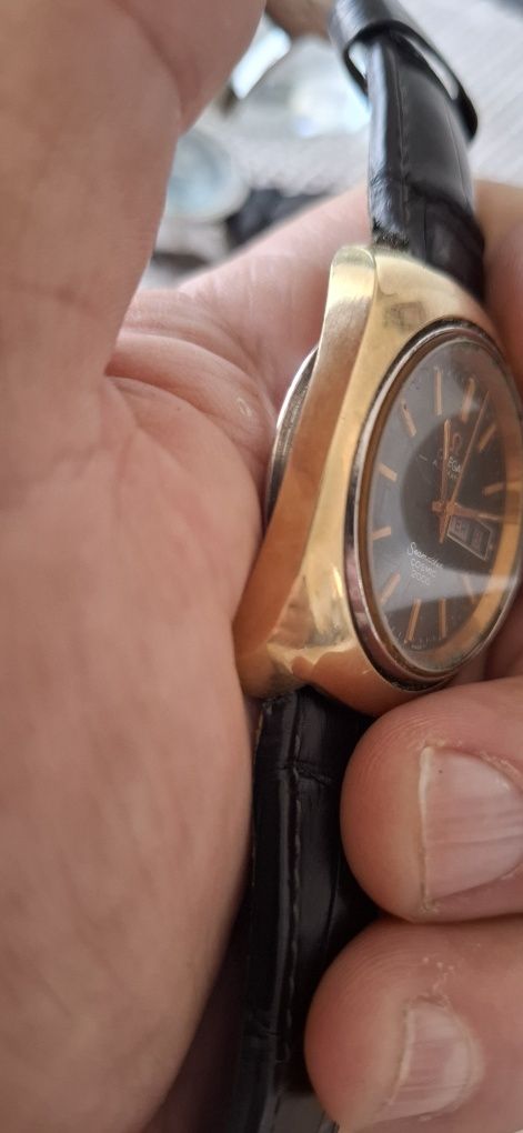 Relógio omega seamaster automático cosmic caixa aco ouro 40mm