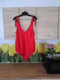 czerwony klasyczny strój kąpielowy rozmiar ok 44 nylon