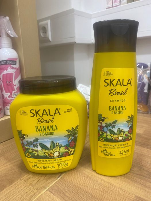 Máscara e Shampoo de Banana