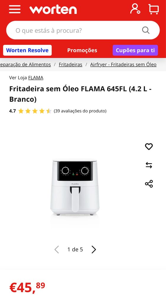 Fritadeira sem óleo air fryer ( semi-nova)