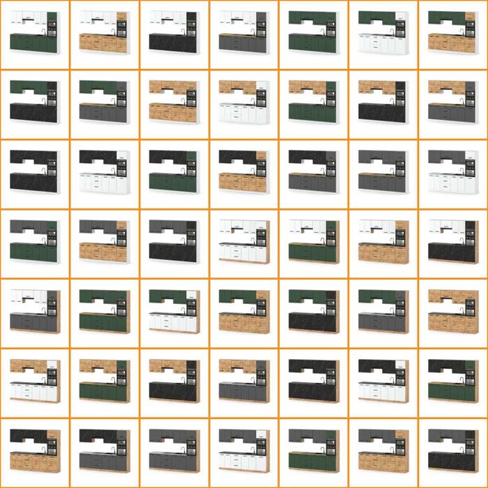 Kuchnia Marra 2.6m Ze Słupkiem Zestaw Modułowy Z Blatem Duży Pojemny