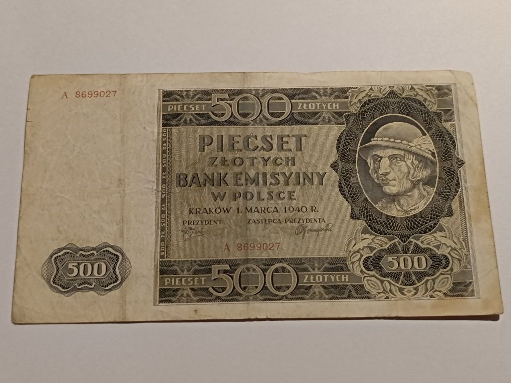 Banknot 500 zł 1940 góral