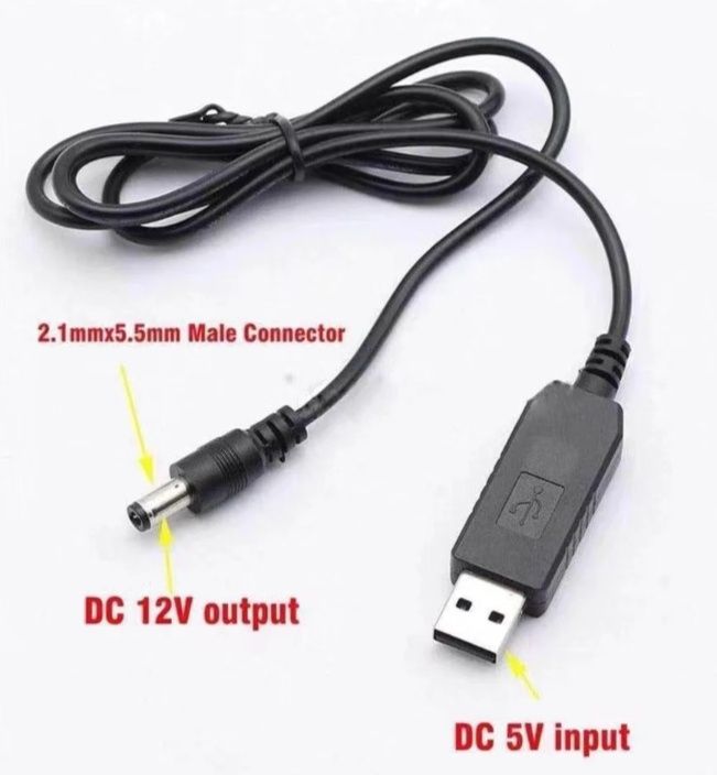 USB підвищуючий перетворювач(Кабель роутера,USB/DC перетворювач)