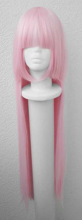 Długa różowa peruka z prtostą grzywką 002 Darling cosplay wig Astolfo