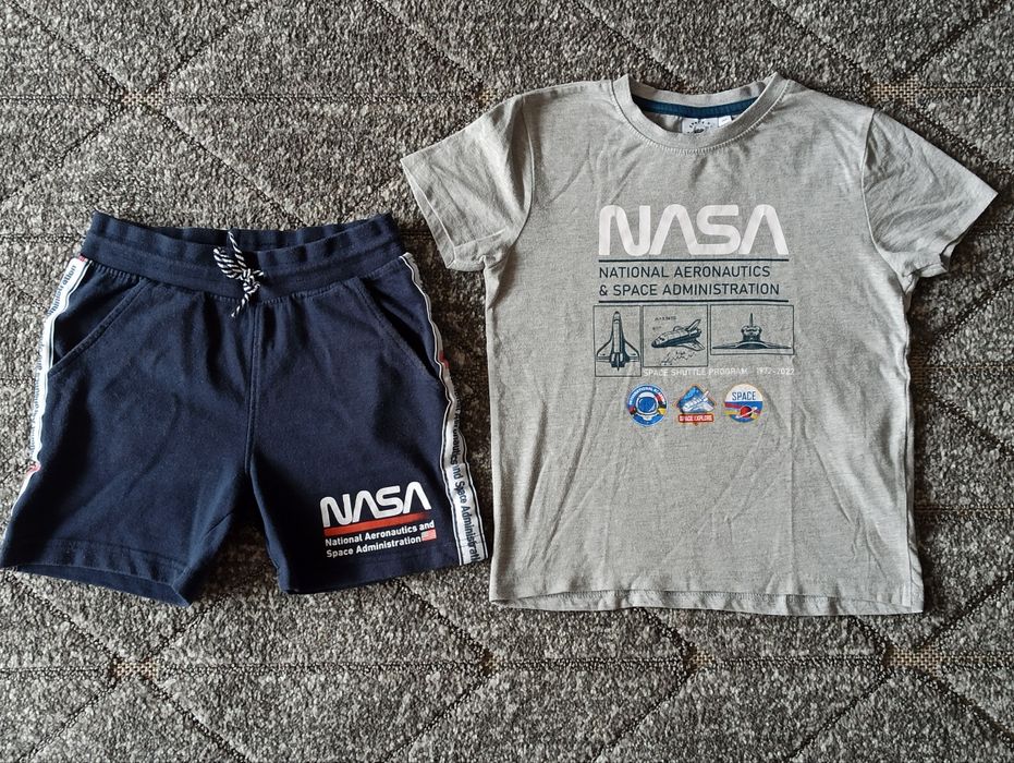 NASA Kik komplet t-shirt spodenki 128 stan bdb sportowa koszulka