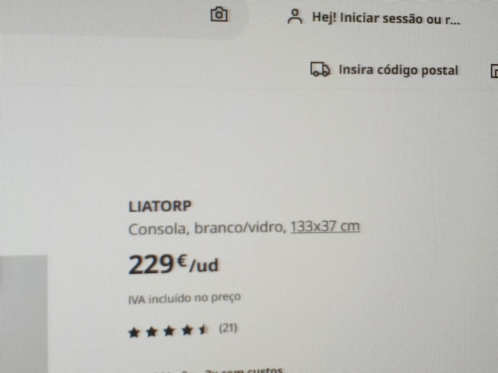 Consola Branca IKEA