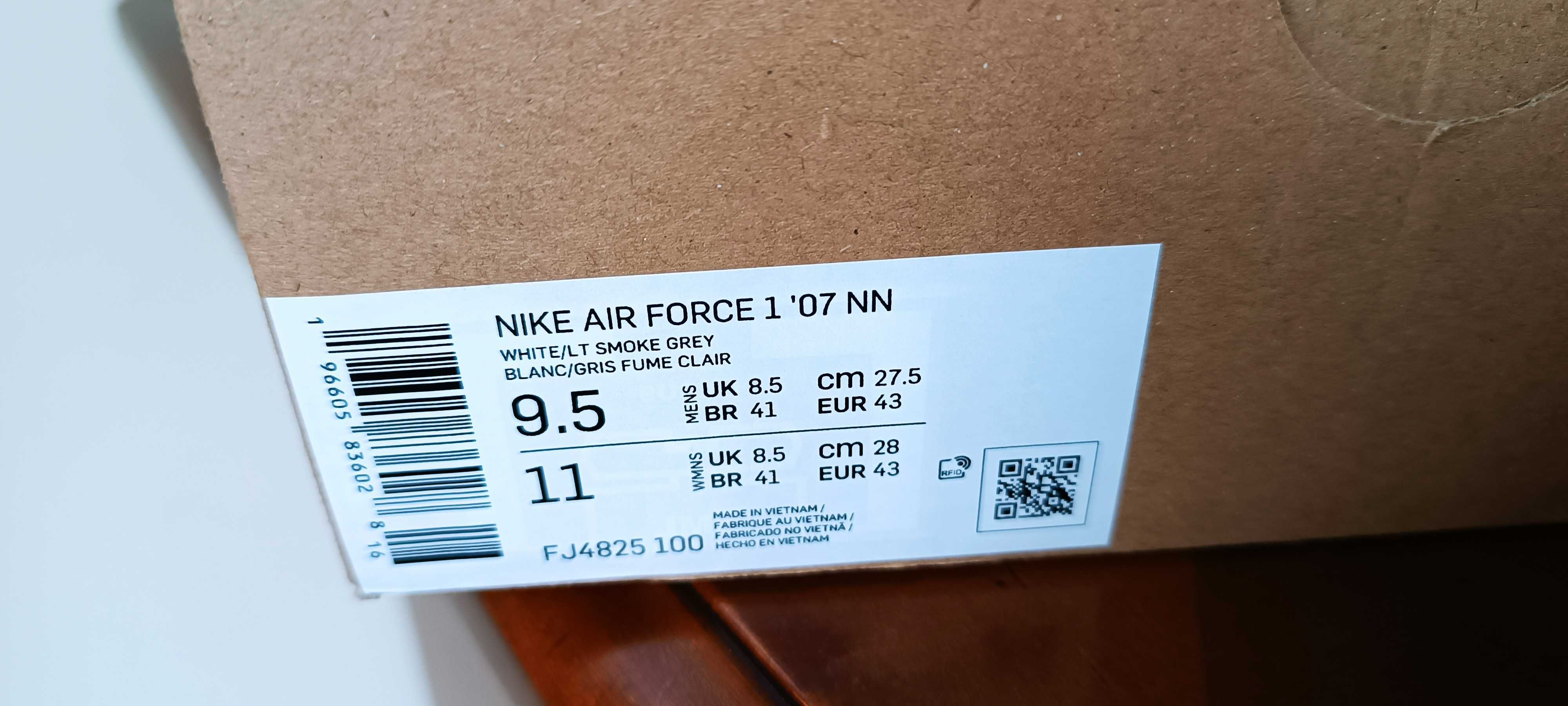 ( r. 43 ) Nike Air Force 1 Low '07 White Wolf Grey Volt FJ4825,-100