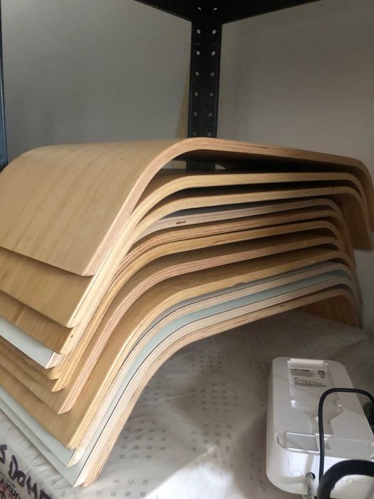 Suporte de monitor, altura fixa, chapa de bambu