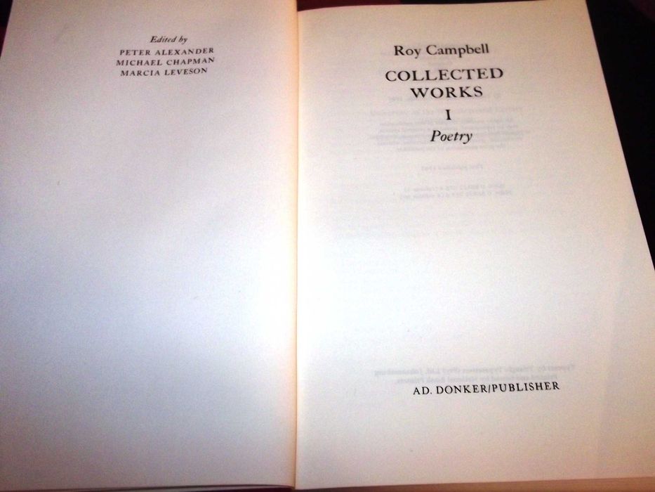 Livros Roy Campbell Collected Works 4 volumes completo