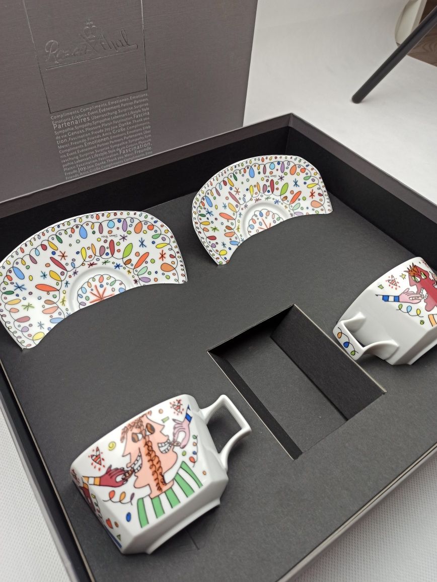 Zestaw kolekcjonerski Rosenthal Flash James Rizzi filiżanki Nowy