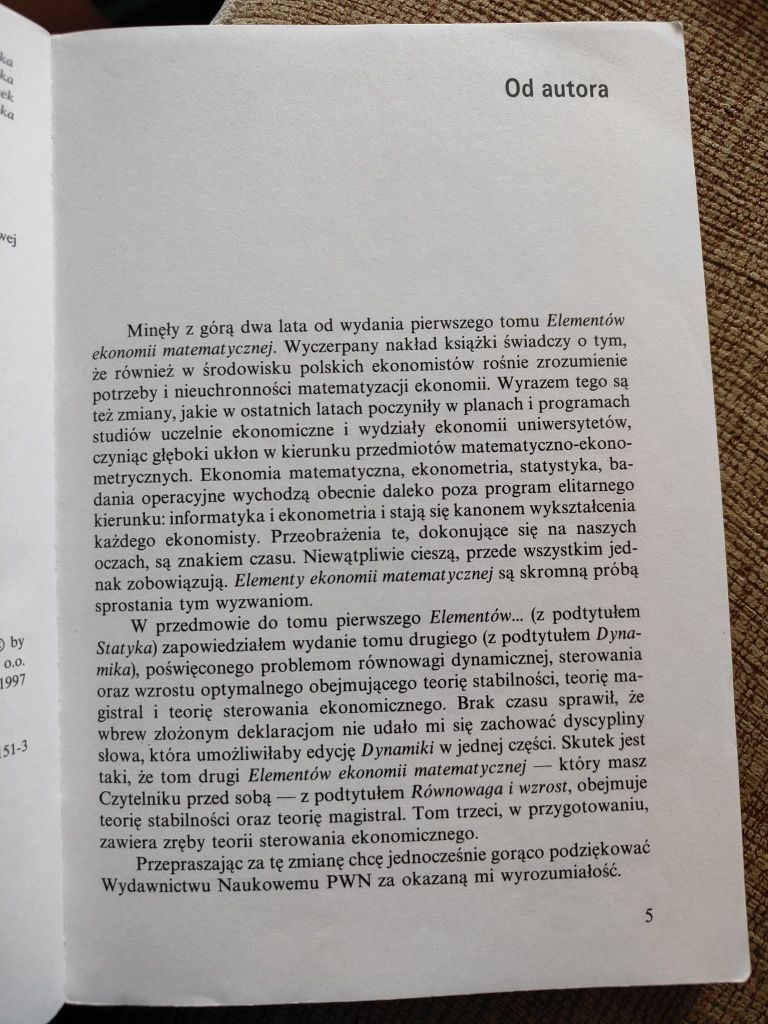 Elementy ekonomii matematyczne E.Panek
