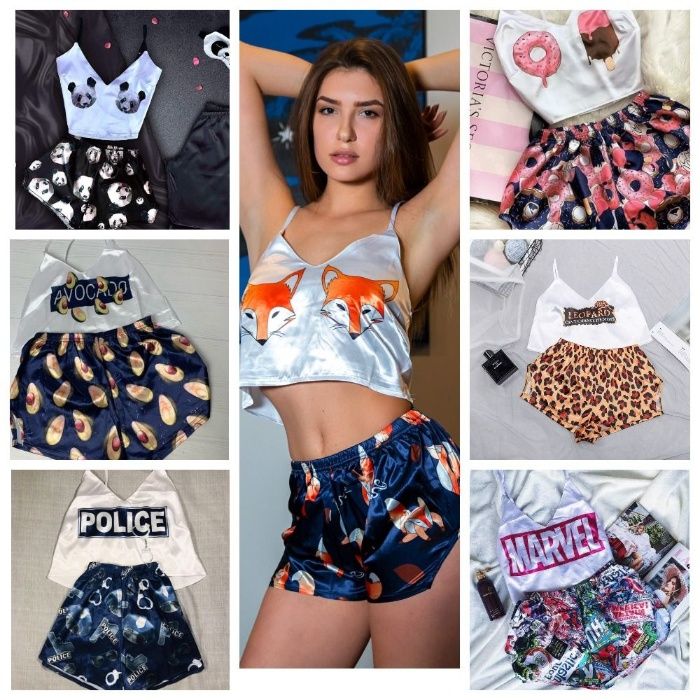 Женская шелковая, атласная пижама, Star wars , авокадо , Police