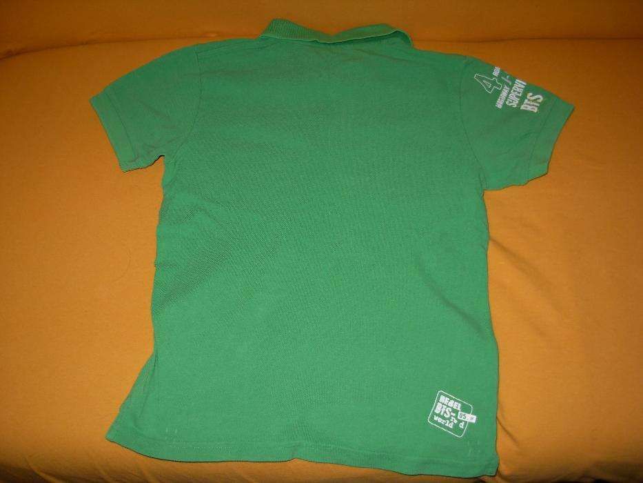 T'shirt Branca Skanaban Dept 6/7 anos + Polo BTS verde 6 anos