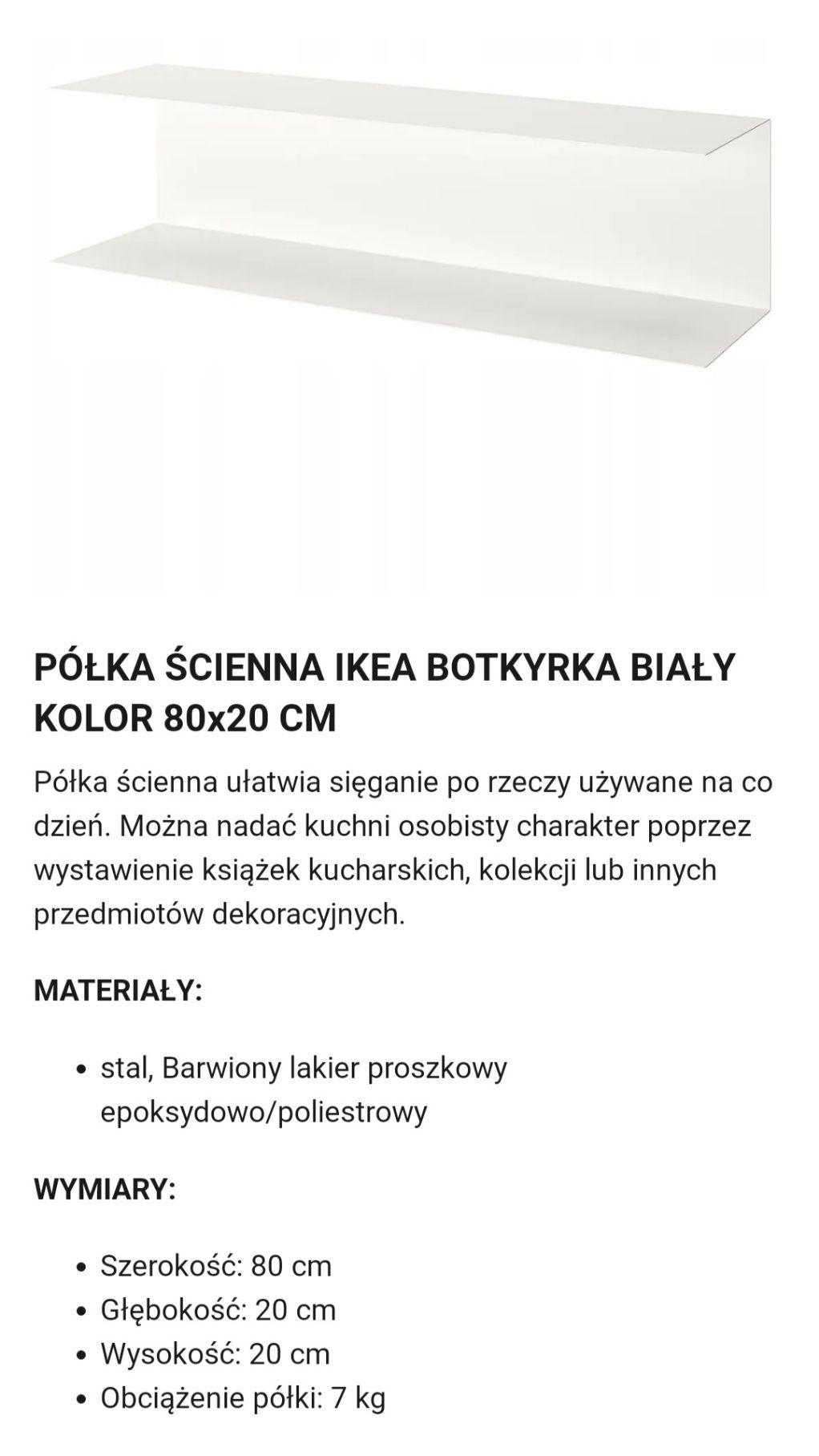 Półka metalowa Ikea Botkyrka