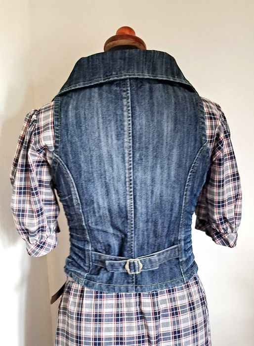 Jeansowa kamizelka S/M vintage cotton bawełna
