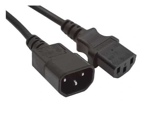5szt. x Przedłużacz kabla zasilającego C13 C14 1.6m-2m czarny