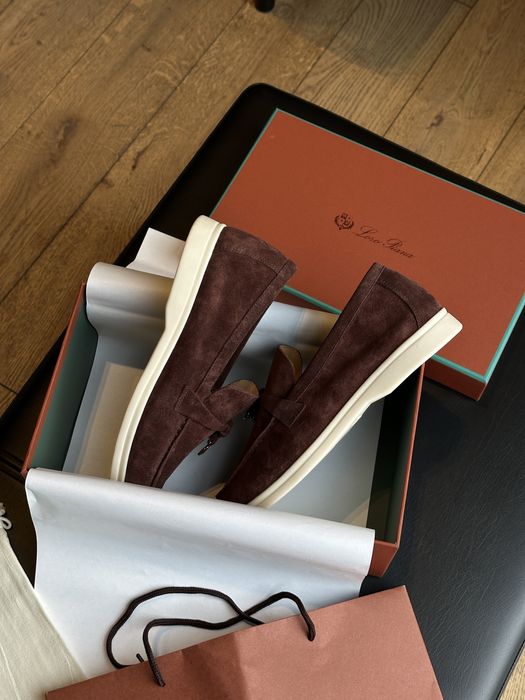 Трендові зручні лофери Loro Piana Lady Summer Walk Chocolate