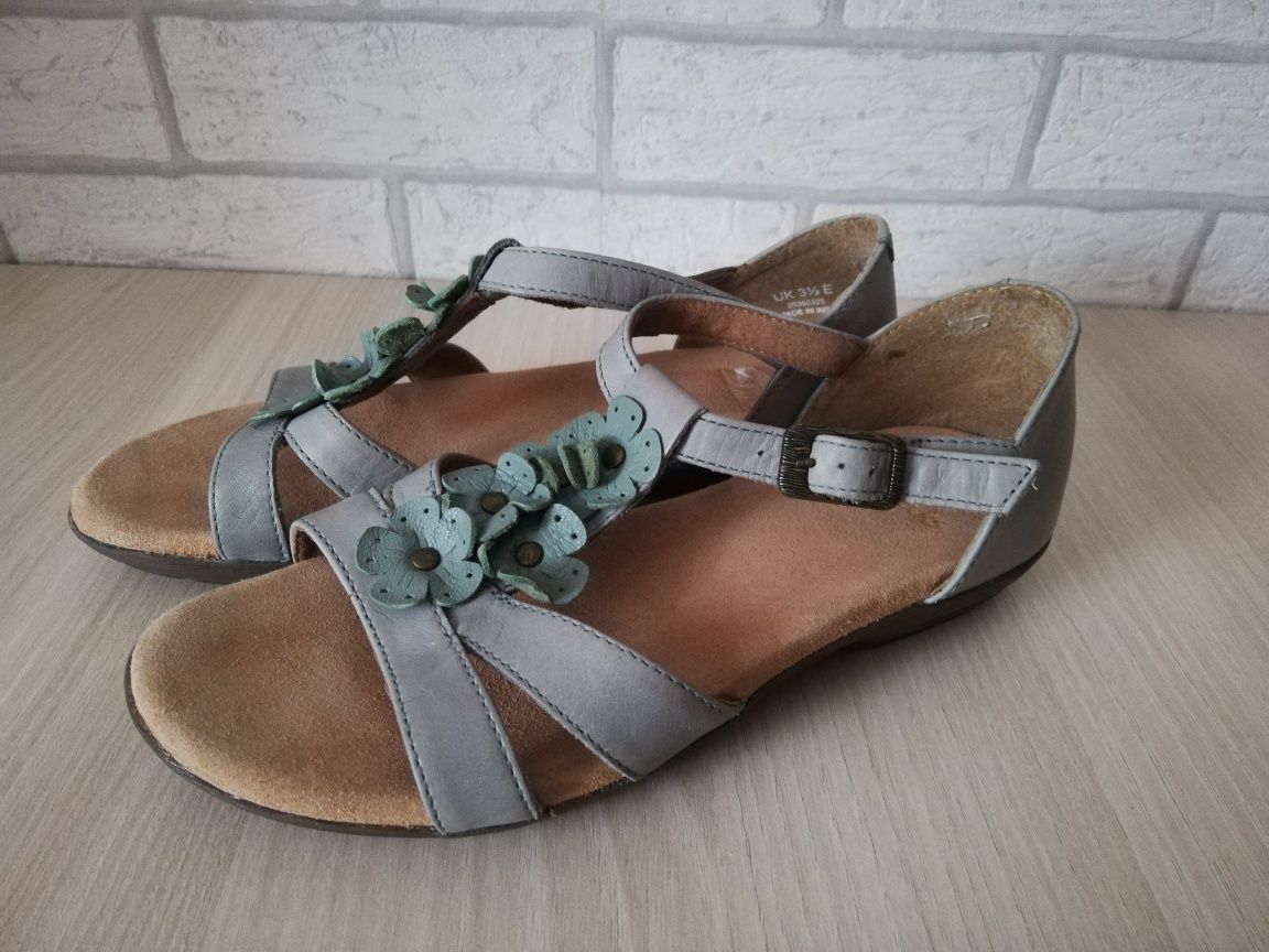 Sandały skórzane damskie Clarks rozmiar 3 i 1/2