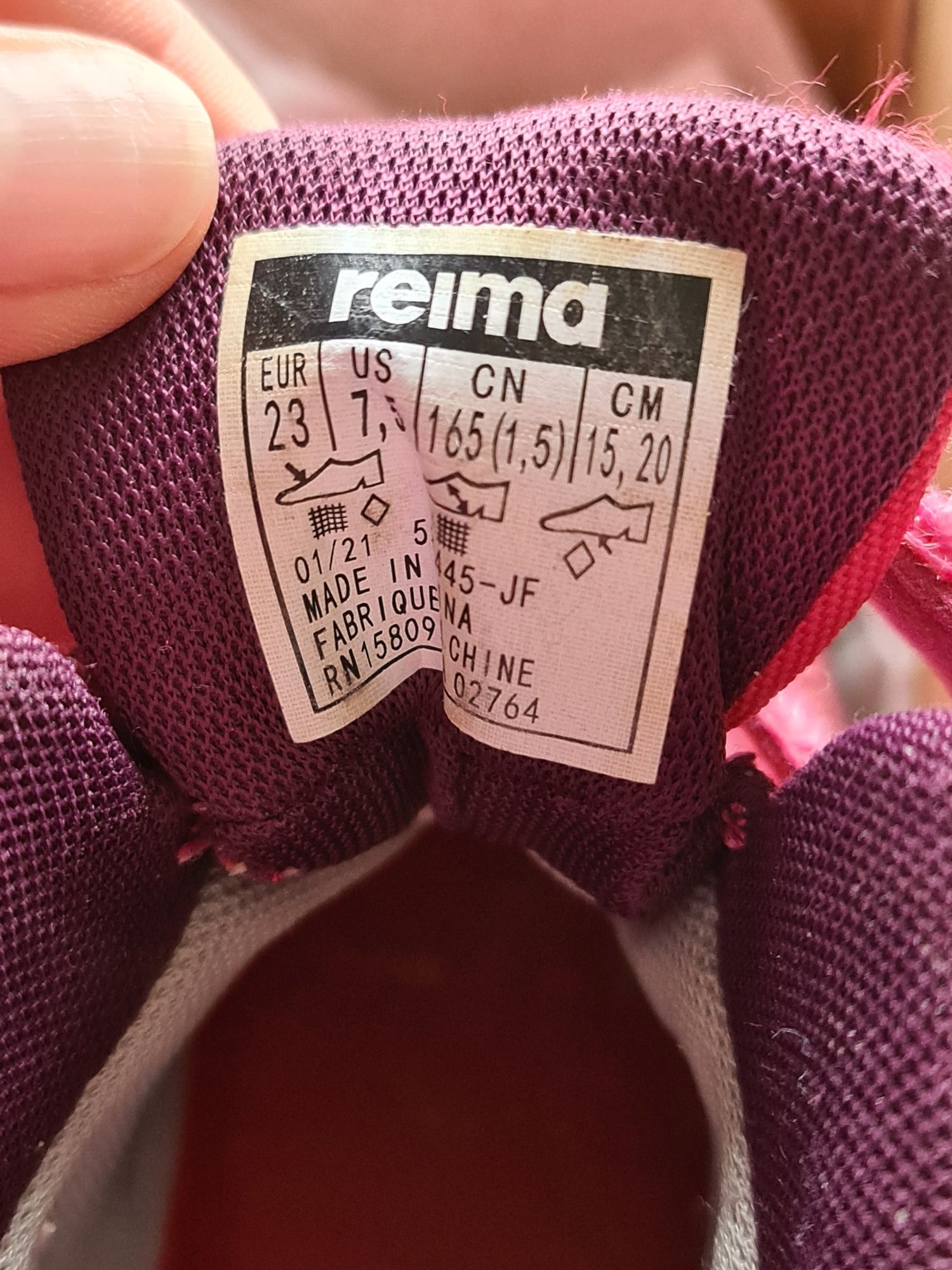 Buciki dziecięce Reima rozmiar 23, wkładka 15,2