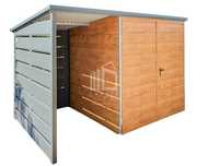 Schowek Domek Ogrodowy 2X2 + Wiata 1,2M Brama Drewnopodobny Dach Id647