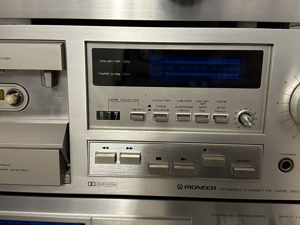 Magnetofon kasetowy pioneer ct-f800 blue line vintage