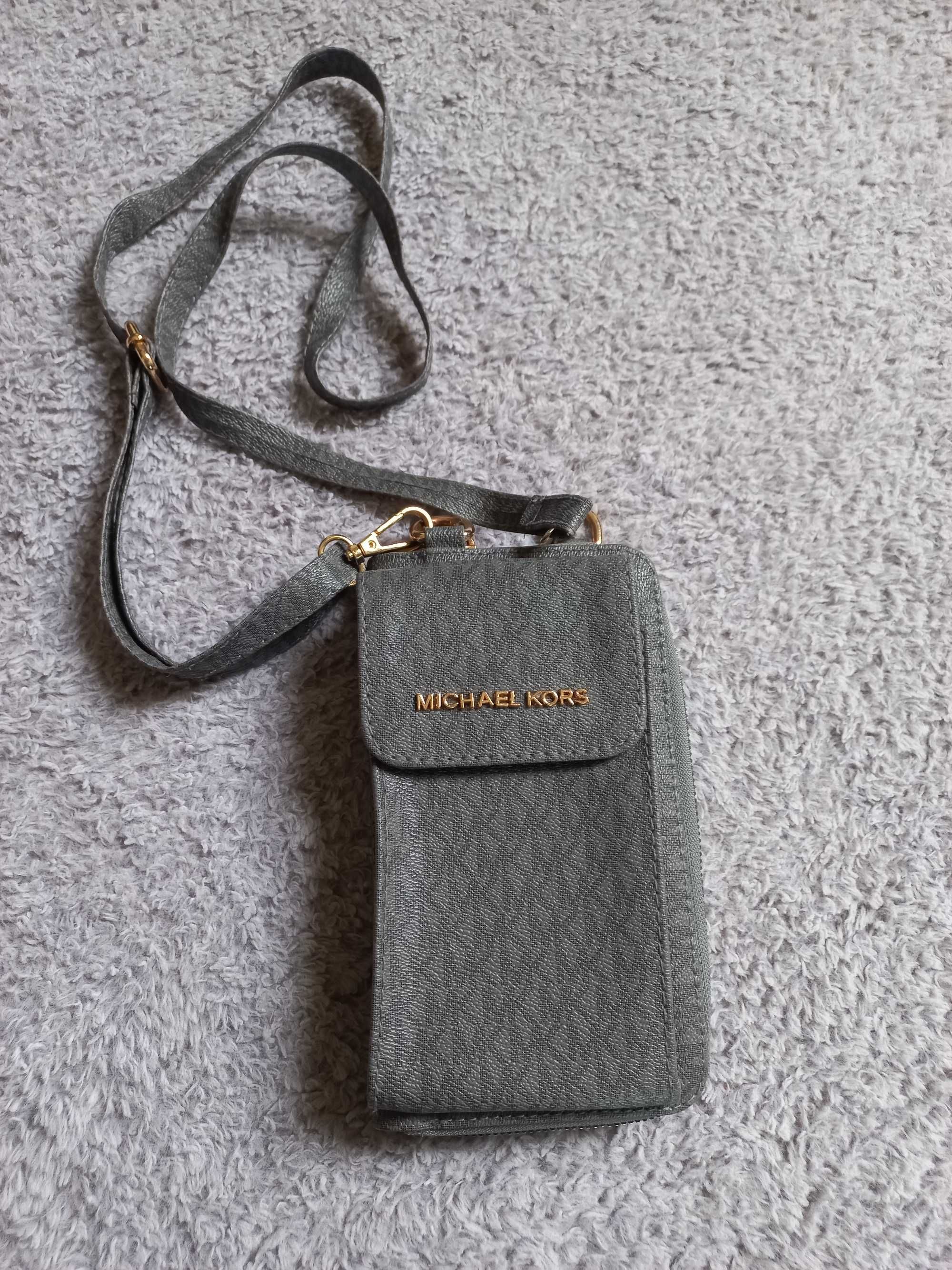 MICHAEL KORS torebka na pasku portfel + na telefon portfelik saszetka