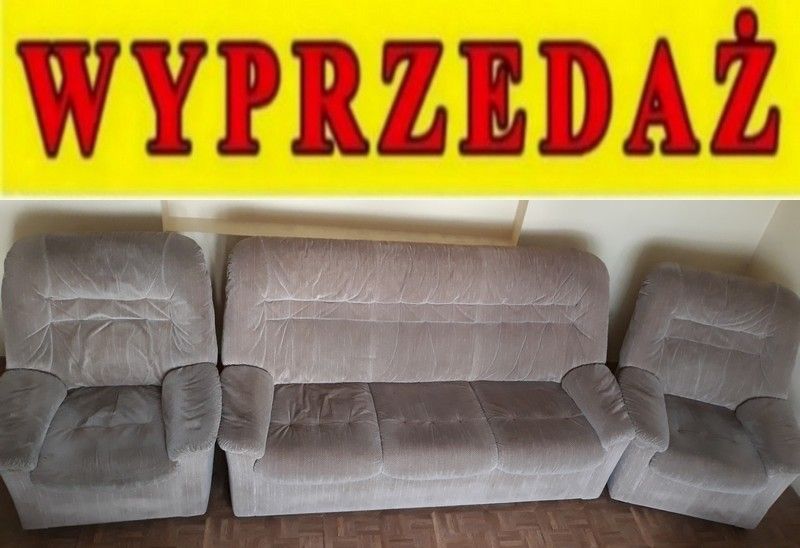 ## TANI zestaw duża SOFA + dwa FOTELE komplet OKAZJA ##