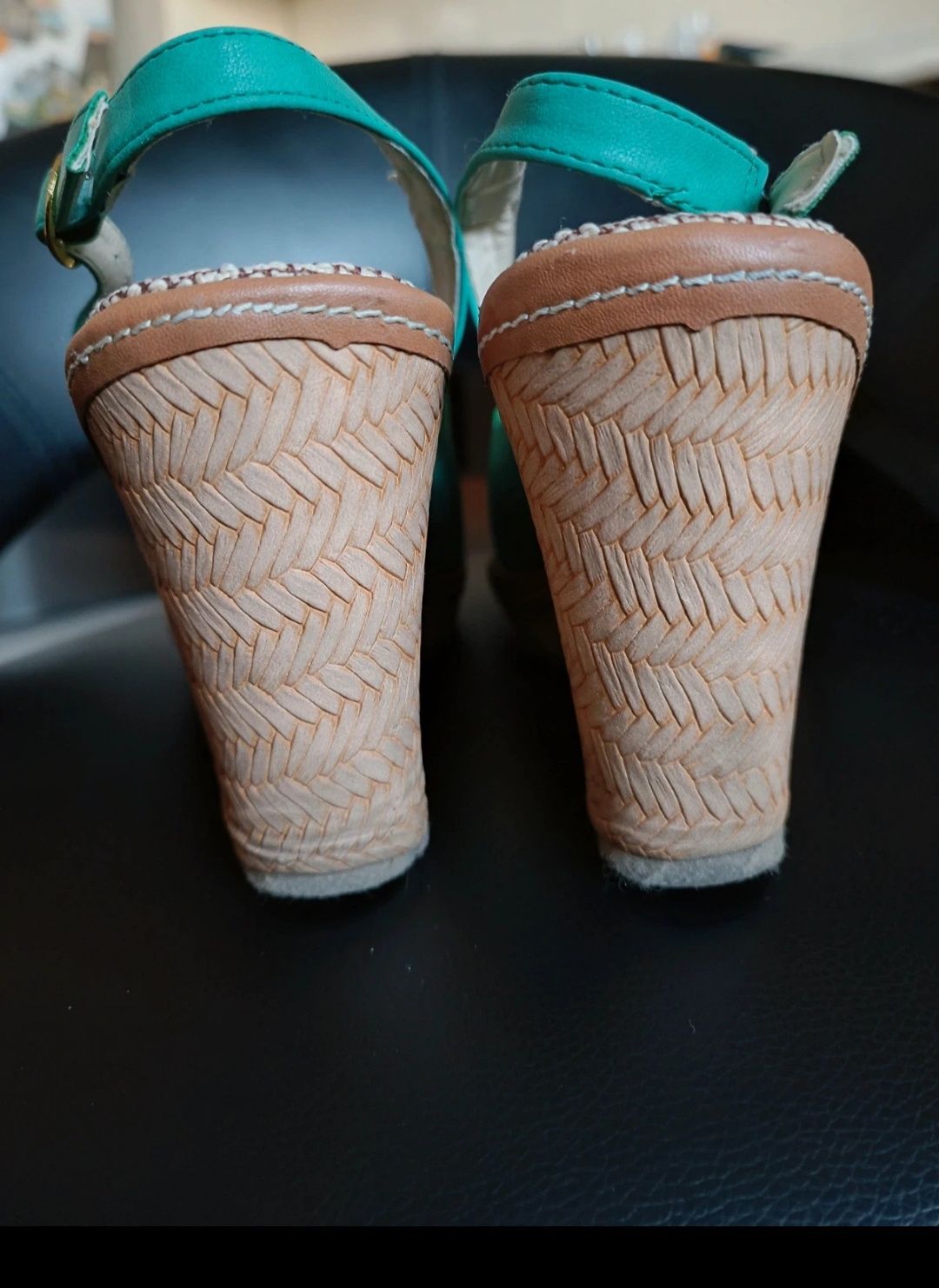 Buty sandały koturn 39 zielene seledynow jak Nowee
