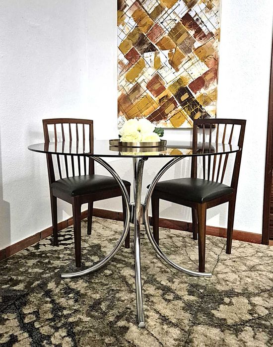 Mesa Redonda / Space Age / Anos 70 / Vintage / Cromado