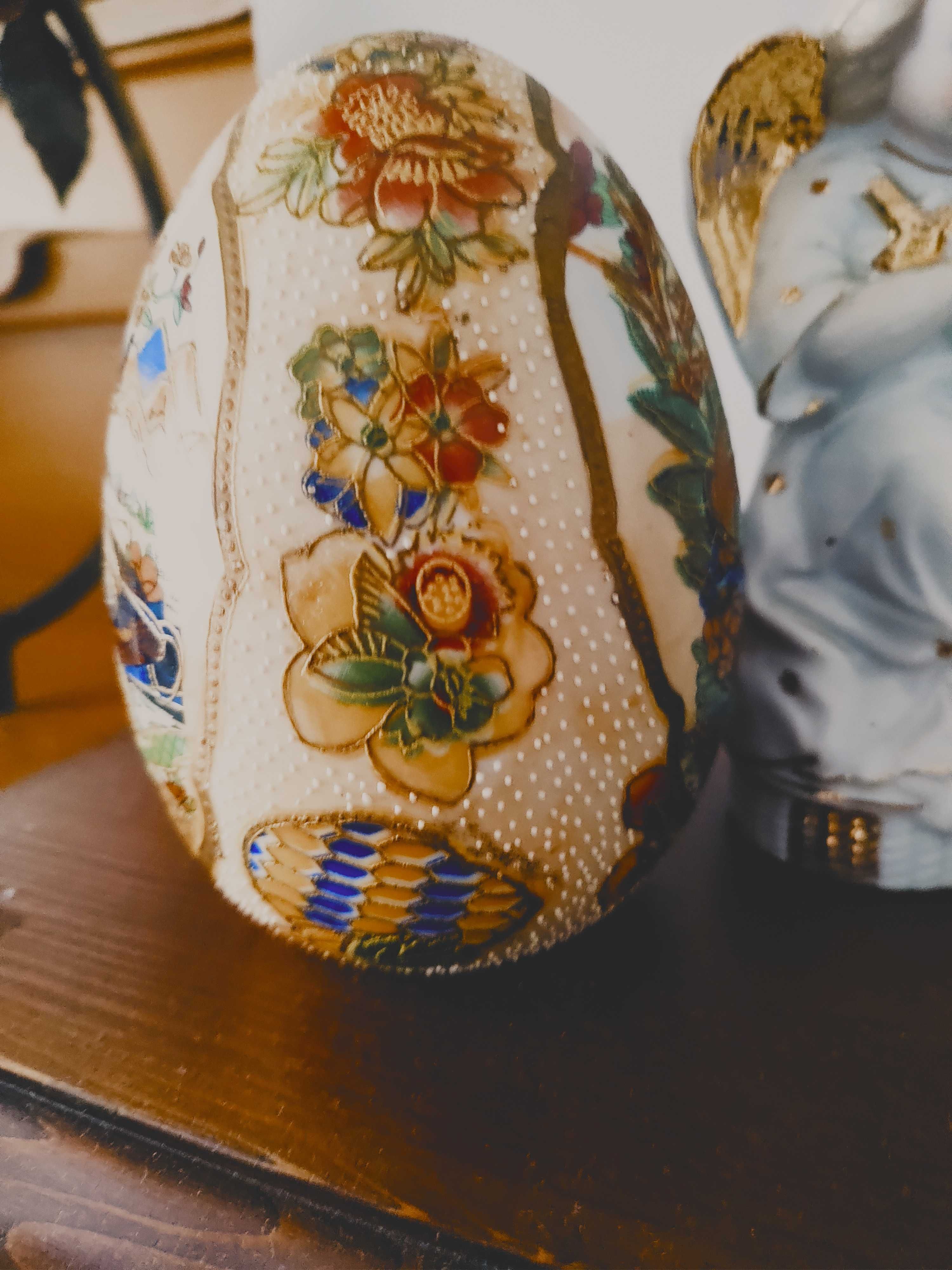 Chińskie porcelanowe jajko ala Faberge kolekcjoner Okazja