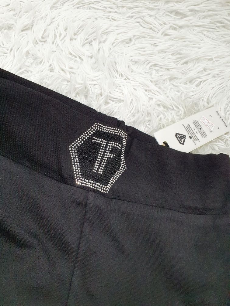 Legginsy TF Fashion 36 czarne cyrkonie 100% bawełna
