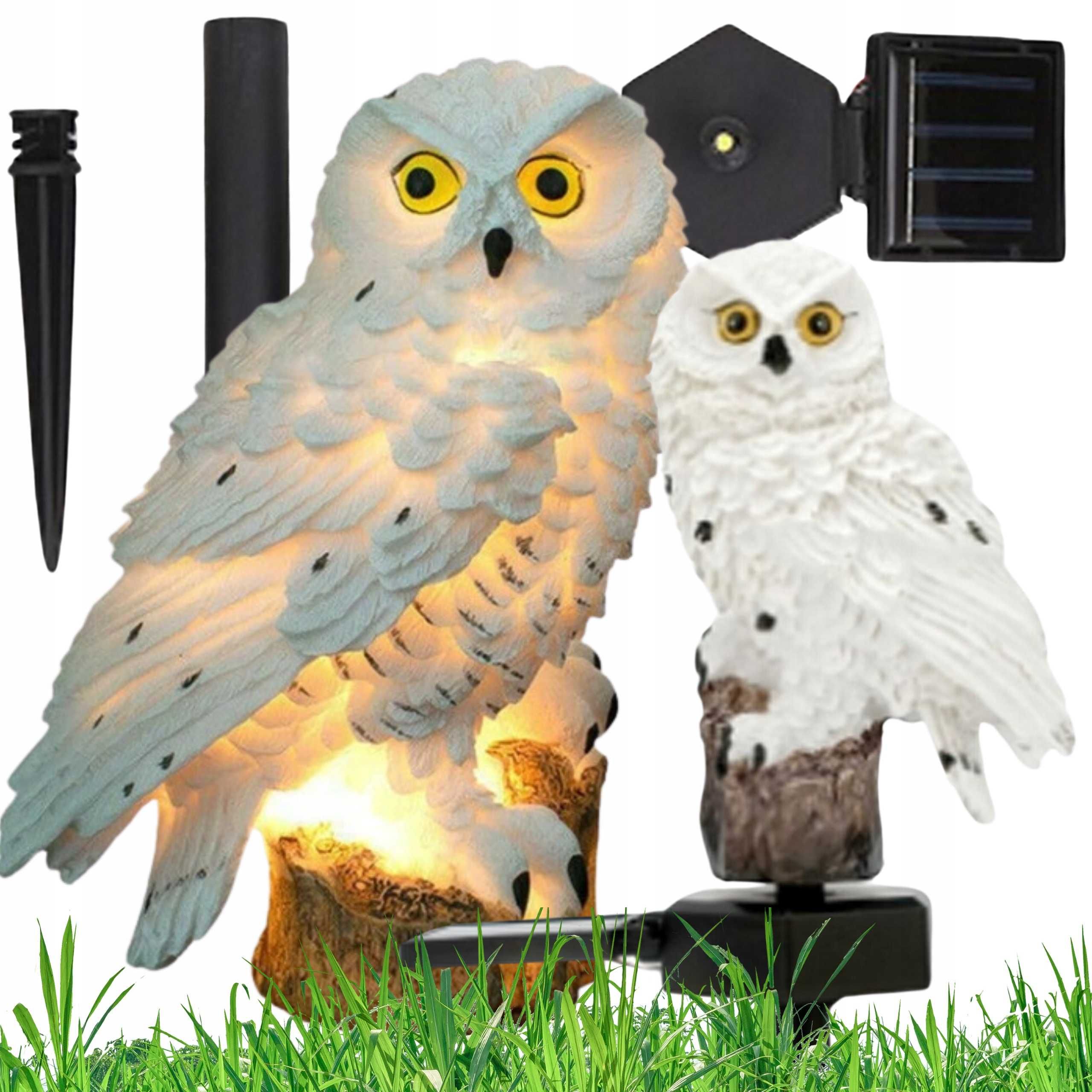 2x Lampa Ogrodowa Solarna LED Sowa Z Czujnikiem Zmierzchu Wbijana