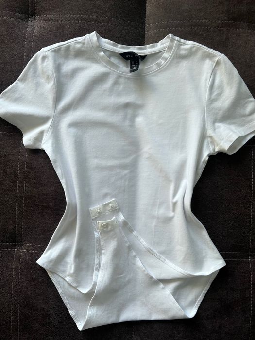 Біле боді сілуетне new look