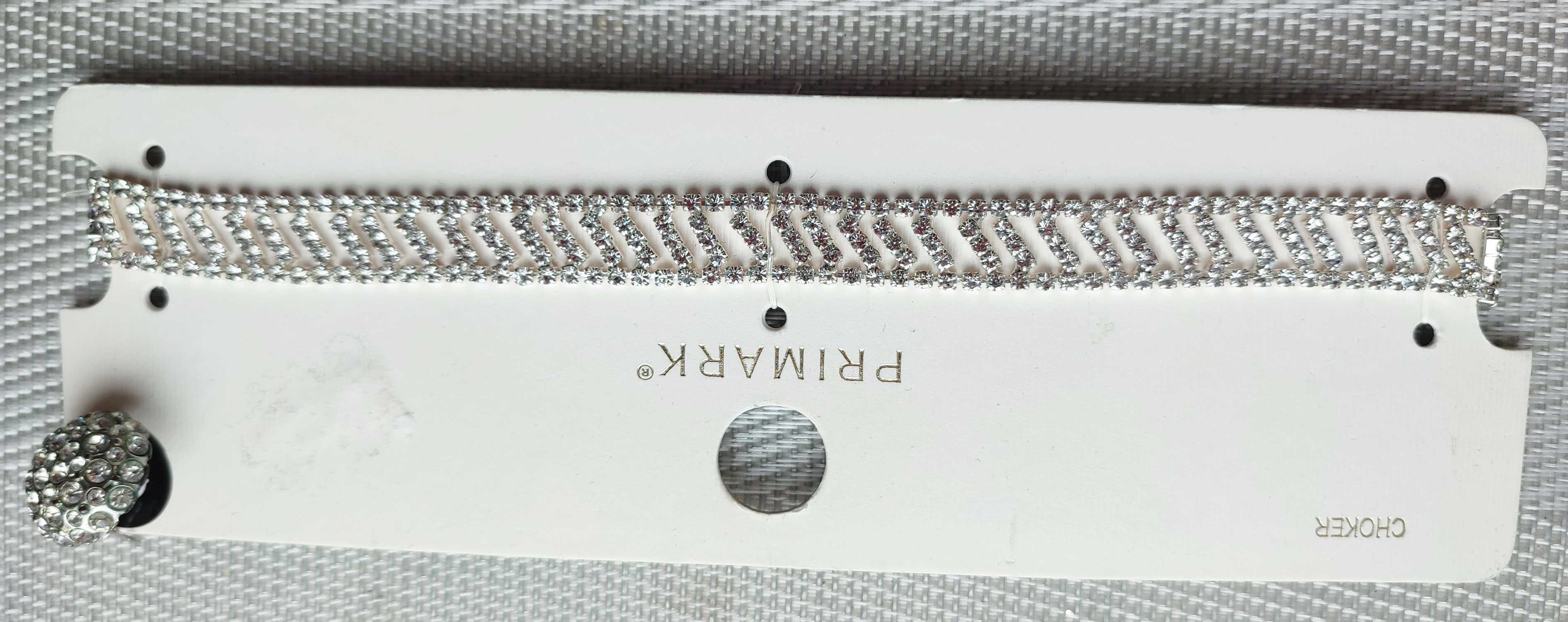 Primark! Choker opaska na szyję cyrkonie Nowe