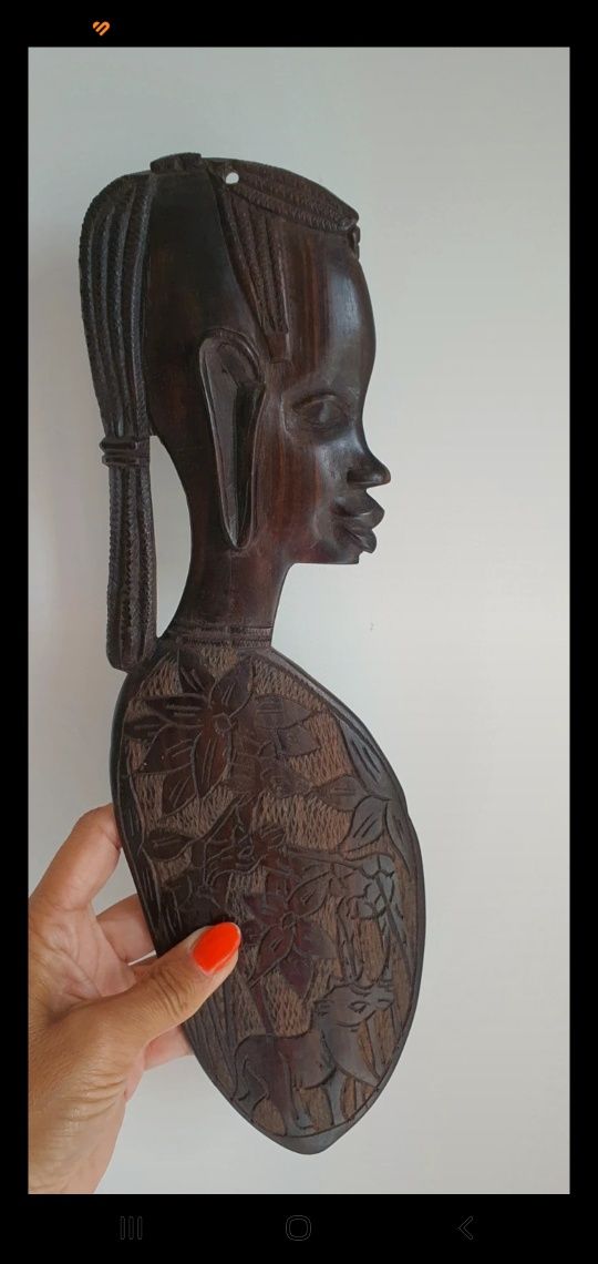 Maska płaskorzeźba afrykańska hebanowa prezent