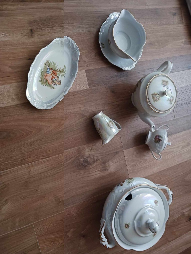 Duży zestaw serwis obiadowy porcelana Wałbrzych Ćmielów