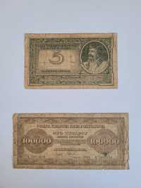 Banknot 100000 i 5 Marek Polskich