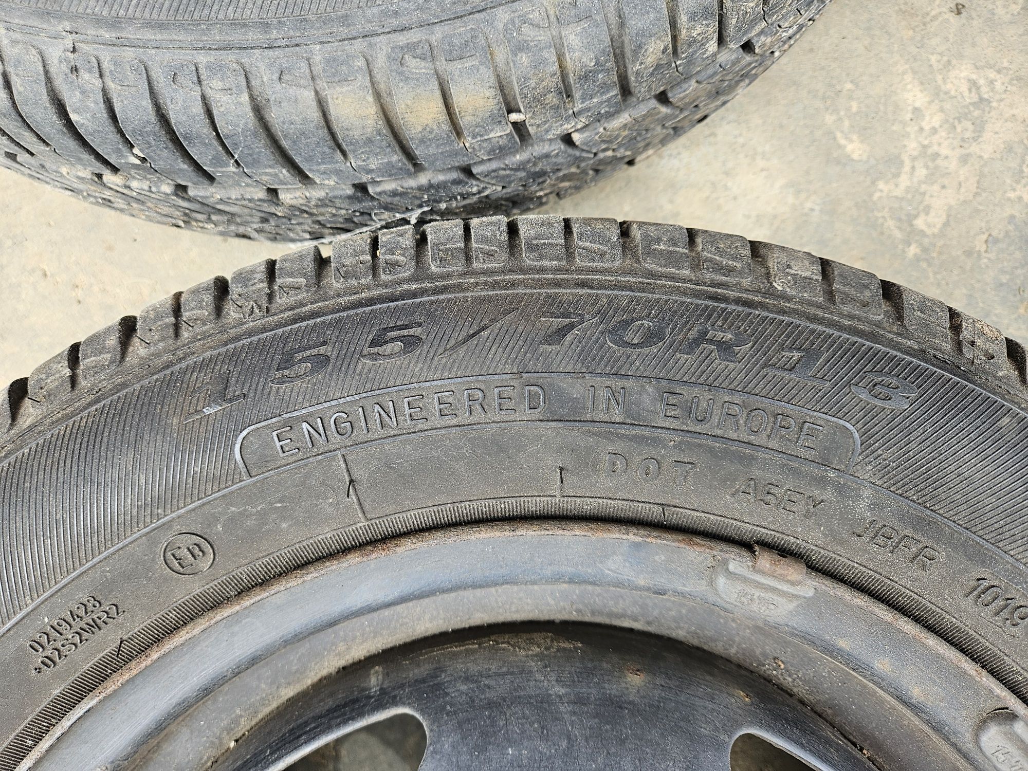 Koła 13" komplet, opony letnie 155/70R13, felgi stalowe