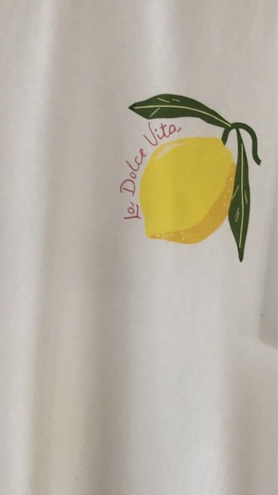 Nowa biała koszulka unisex limoncello wzór w cytryny na co dzien XL