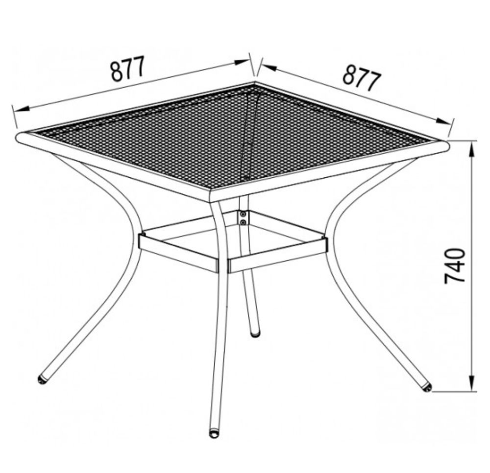 Стіл садовий квадратний алюмінієвий (покриття проти іржі) б/в