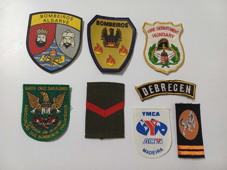 Emblemas em tecido e bordados 8 unidades