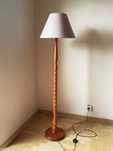 Lampa podłogowa drewniana vintage klasyczna glamour ciepłe światło