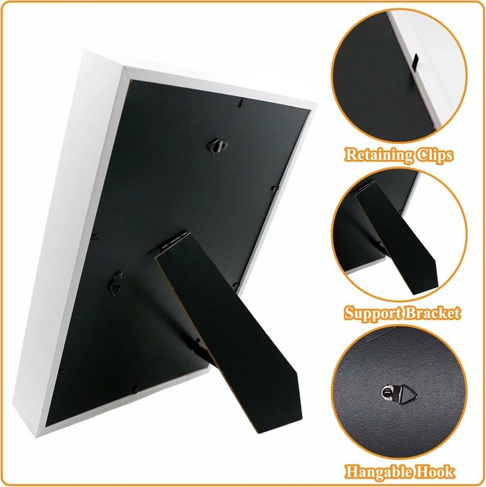 CiciIng Drewniana Akrylowa ramka 3D do zdjęć kwiatów 20x29cm Biała DIY