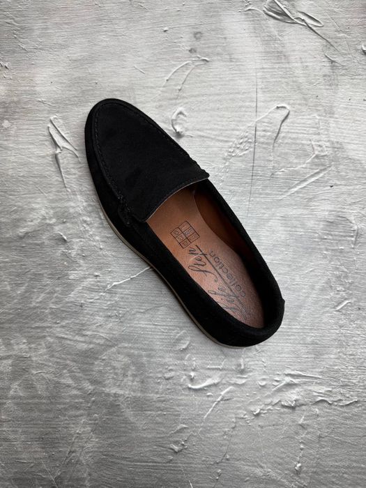 Лоферы Замшевые мужские черные LORO PIANA! Натуральная ПРЕМИУМ Замша!