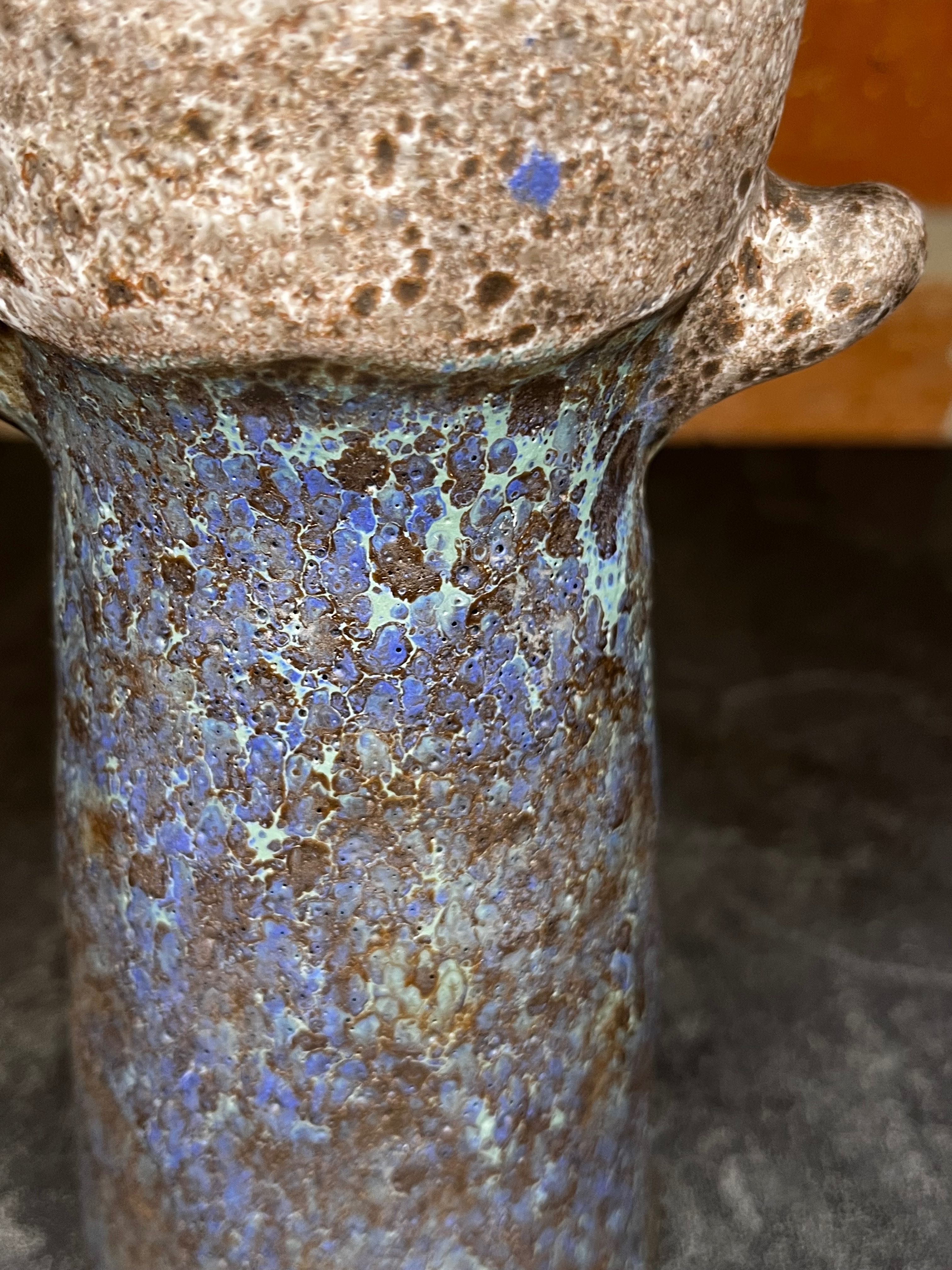 Ceramiczny wazon niemiecki matowy Fat Lava. Stara ceramika