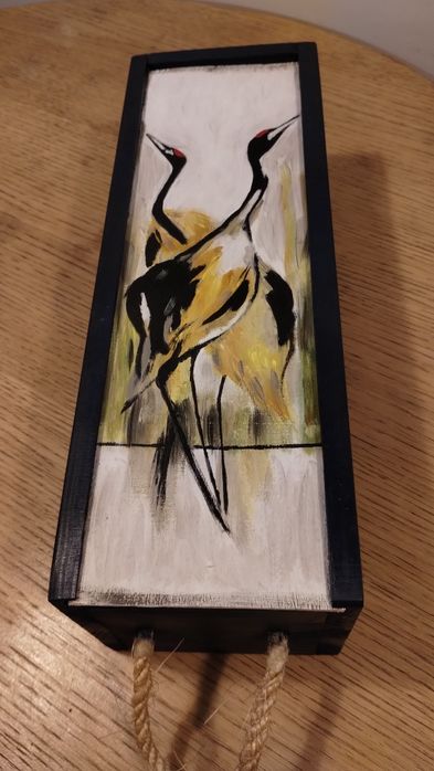 Pudełko drewniane hand made na wino na prezent