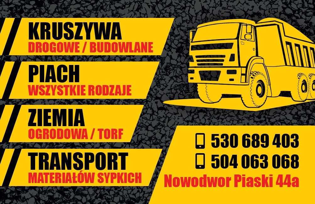 Piach podsypkowy,siany,płukany,mixokret transport do 1-15 ton.