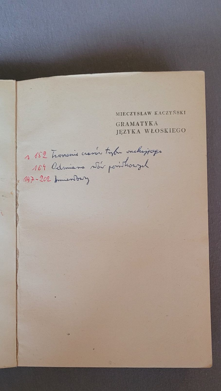 Mieczysław Kaczyński Gramatyka języka włoskiego