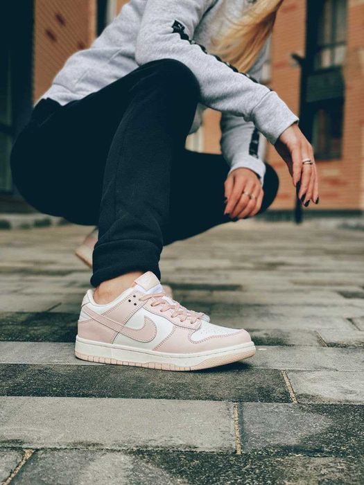 Жіночі кросівки Nіке Dunк Low білий з рожевим 3366 ХІТ