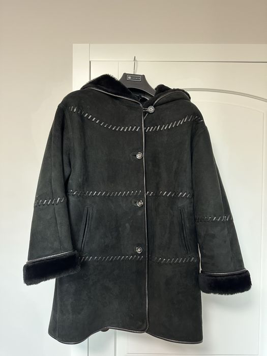 Kożuch shearling z kapturem